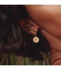 Orange Blossom Stud Earrings with Orange Slice Drops