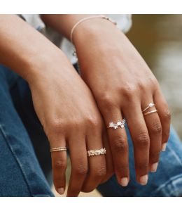 Forget Me Not Flower Trail Stacking Ring