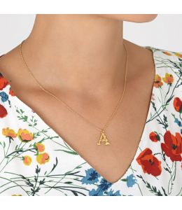 Floral Letter A Necklace