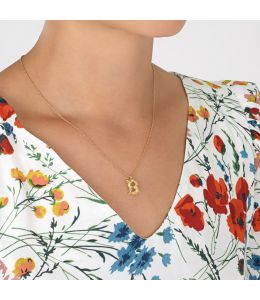 Floral Letter B Necklace