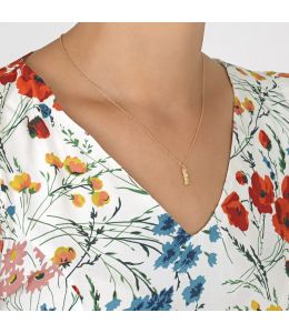 Floral Letter I Necklace