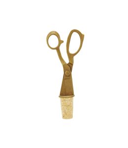 Scissors Brass & Cork Bottle Stopper product photo