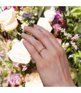 Coral Texture Ring with Diamonds