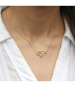 Strawberry Blossom In-line Necklace with Bezel Set