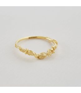 Beekeeper Half Curve Vine Ring with Floral Details