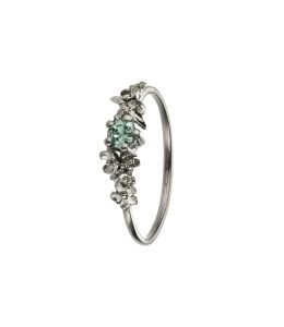 Beekeeper Garden Ring with Deep Mint Green Sapphire