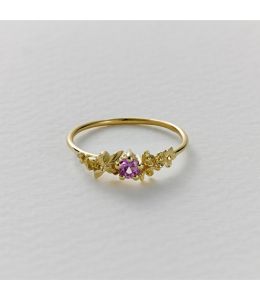 Beekeeper Garden Ring with Mulberry Pink Sapphire