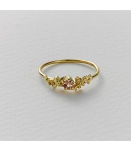 Beekeeper Garden Ring with Pastel Peach Sapphire