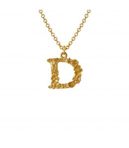 Fine Floral Letter D Necklace