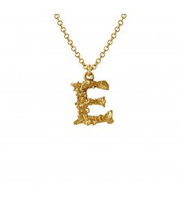 Fine Floral Letter E Necklace