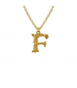 Fine Floral Letter F Necklace