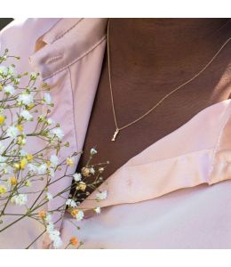 Teeny Tiny Floral Letter I Necklace