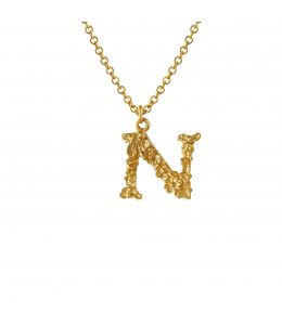 Fine Floral Letter N Necklace