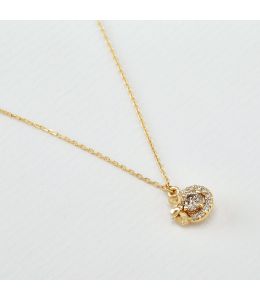 Champagne Diamond Spring Halo Necklace